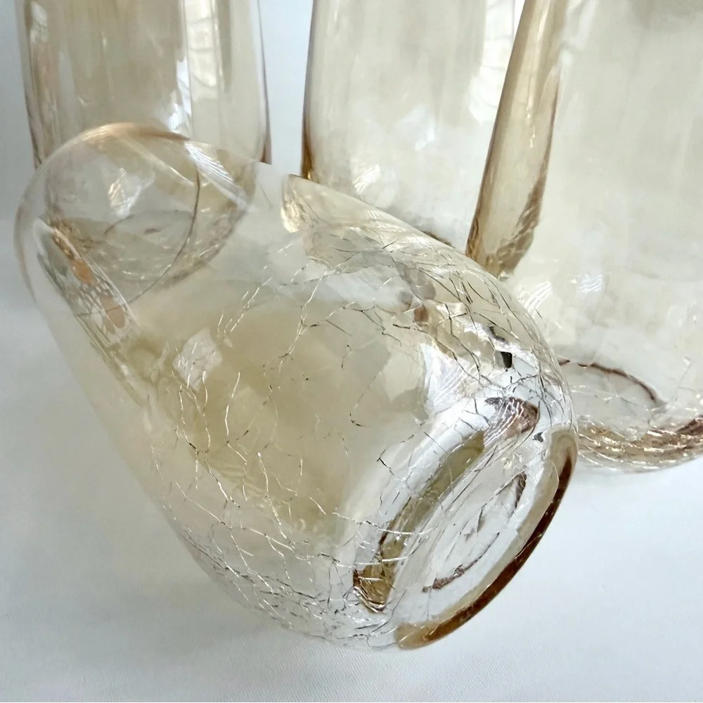 Pier 1 Imports | Amber Crackle Golden Luster Highball Glasses Set Of 4